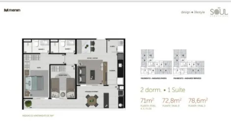 Marilia Jardim Maria Izabel Apartamento Venda R$790.000,00 2 Dormitorios 1 Vaga Area construida 71.00m2