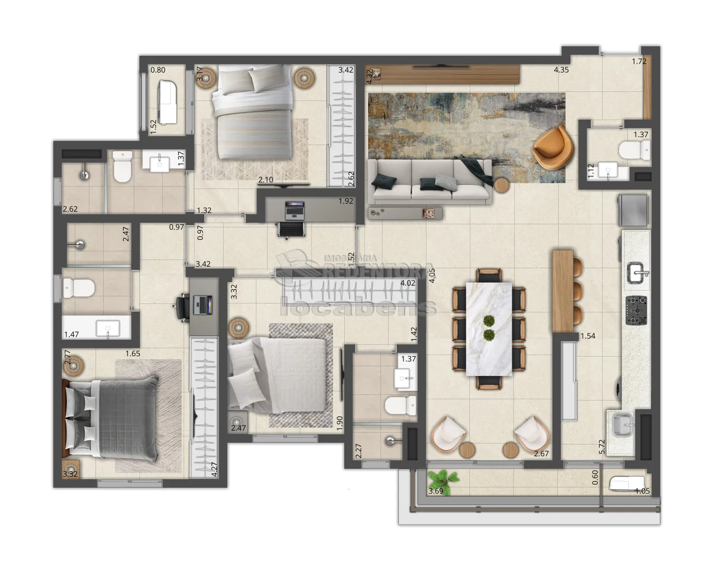 Comprar Apartamento / Padr&atilde;o em S&atilde;o Jos&eacute; do Rio Preto - Foto 2