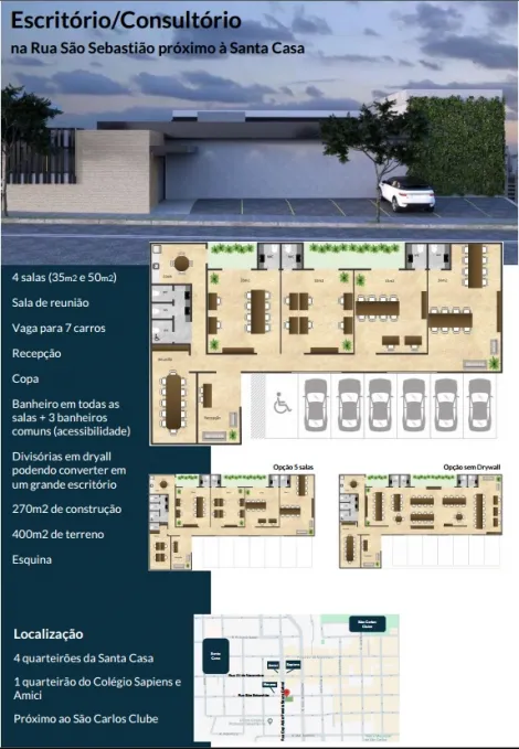 Sao Carlos Parque Santa Monica Comercial Locacao R$ 4.112,00 1 Dormitorio 2 Vagas Area construida 35.00m2