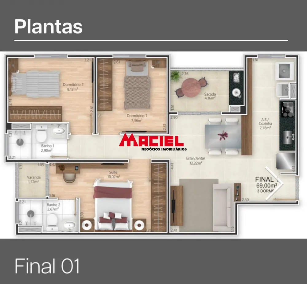 Comprar Apartamento / Padr&atilde;o em Jacare&iacute; R$ 274.331,91 - Foto 2