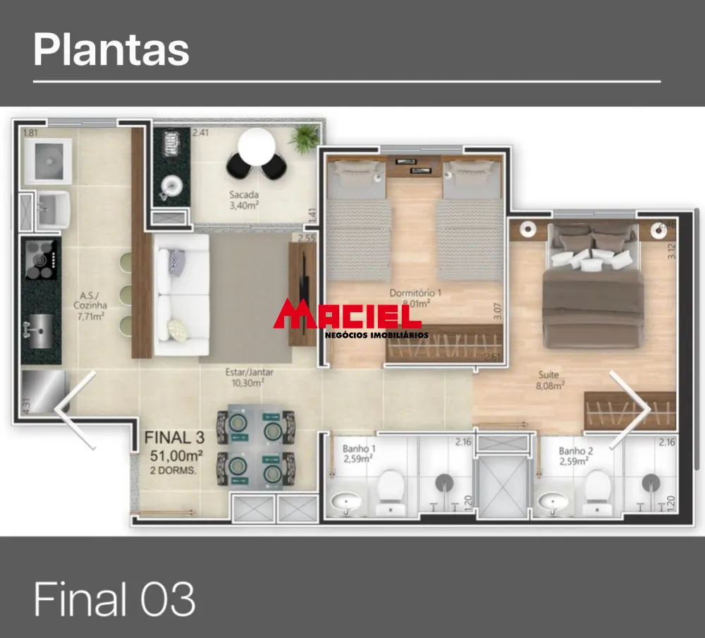 Comprar Apartamento / Padr&atilde;o em Jacare&iacute; R$ 274.331,91 - Foto 4