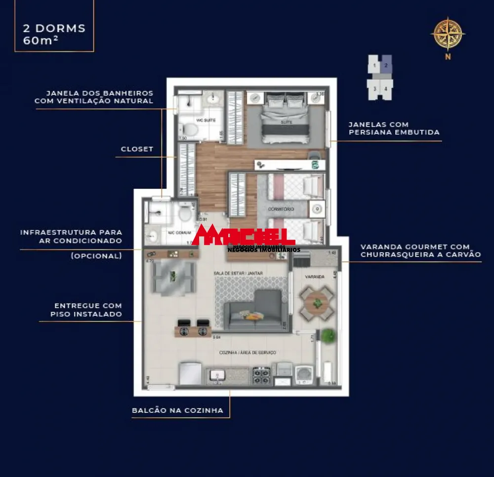 Comprar Apartamento / Padr&atilde;o em S&atilde;o Jos&eacute; dos Campos R$ 480.000,00 - Foto 1