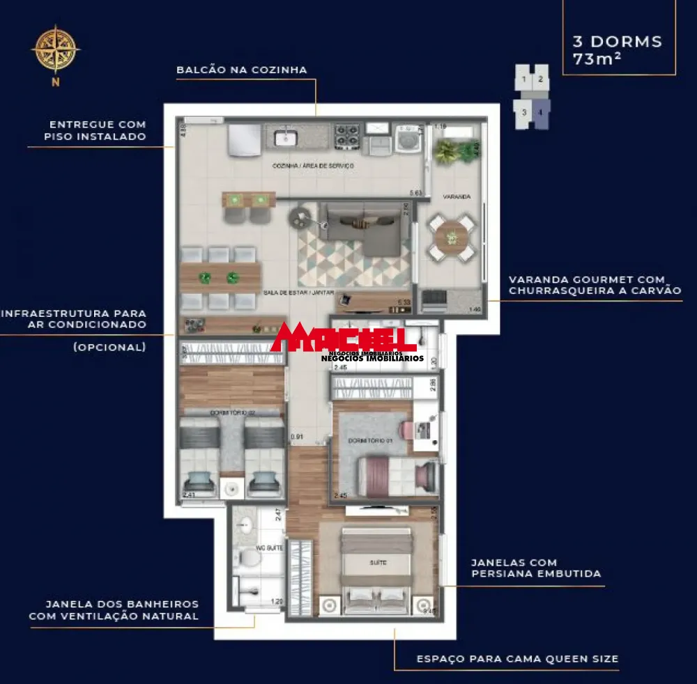 Comprar Apartamento / Padr&atilde;o em S&atilde;o Jos&eacute; dos Campos R$ 480.000,00 - Foto 2