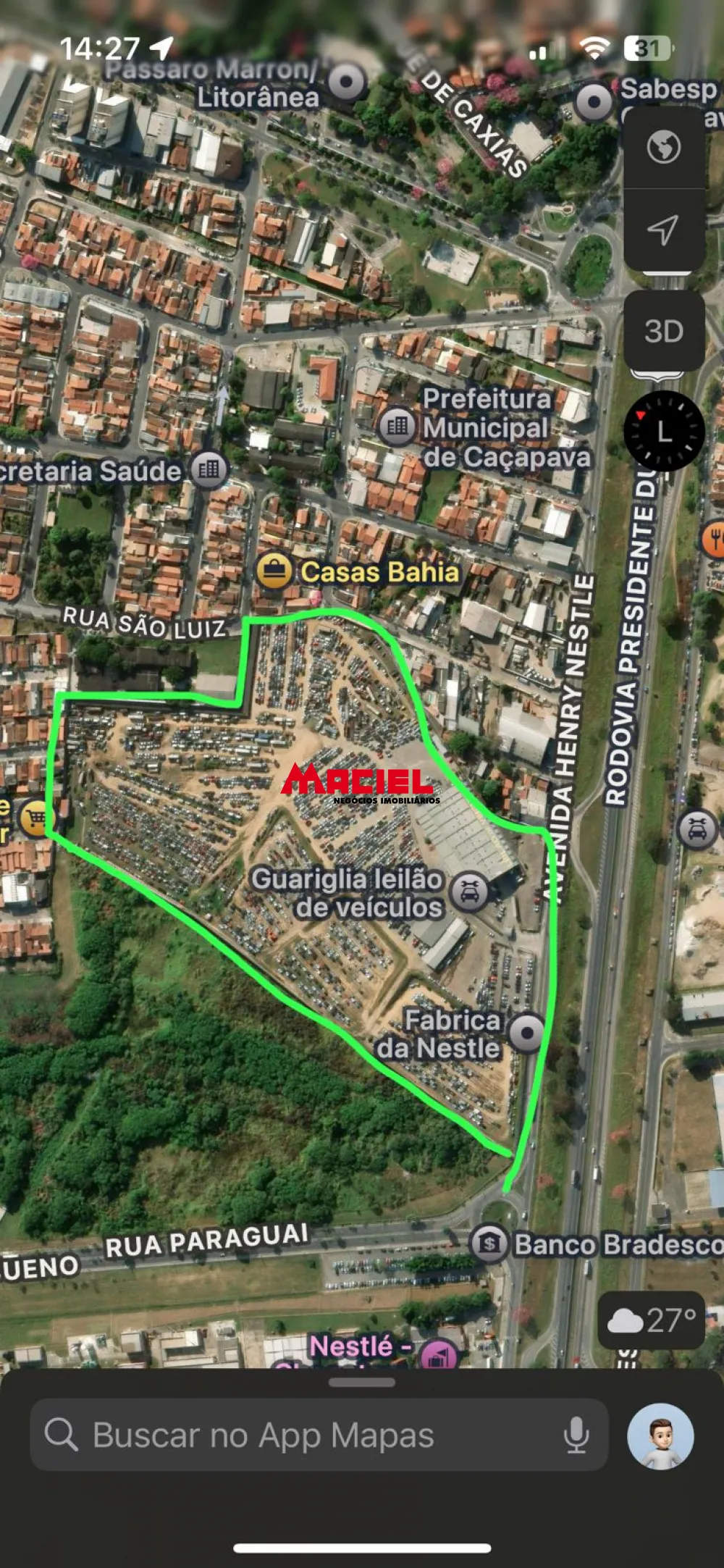 Comprar Terreno / &Aacute;rea em Ca&ccedil;apava R$ 133.261.000,00 - Foto 1