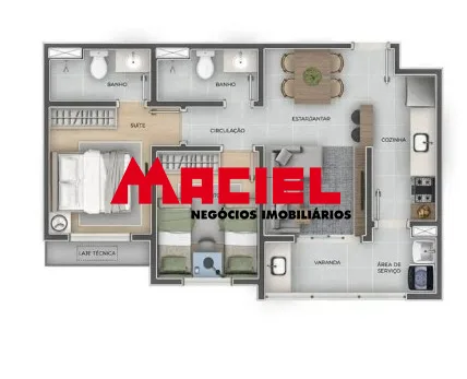 Comprar Apartamento / Padr&atilde;o em S&atilde;o Jos&eacute; dos Campos R$ 470.000,00 - Foto 9