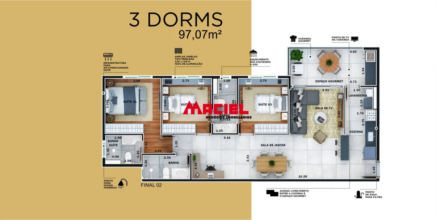 Comprar Apartamento / Padr&atilde;o em S&atilde;o Jos&eacute; dos Campos R$ 1.203.000,00 - Foto 6