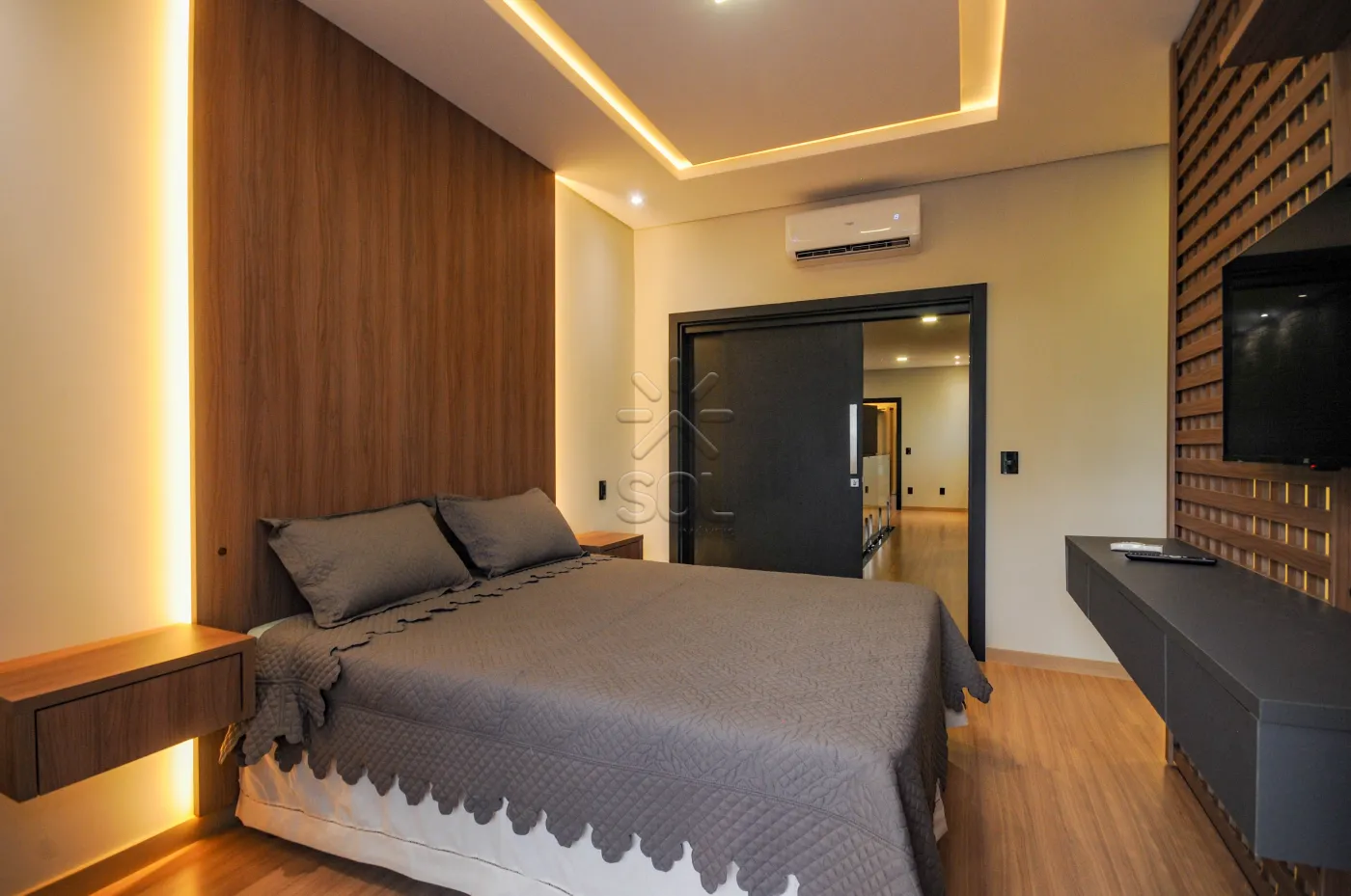 Sobrado novo de alto padrão à venda no Lancaster em Foz do Iguaçu/PR - 192m² | Mobiliado | 3 quartos | Área gourmet