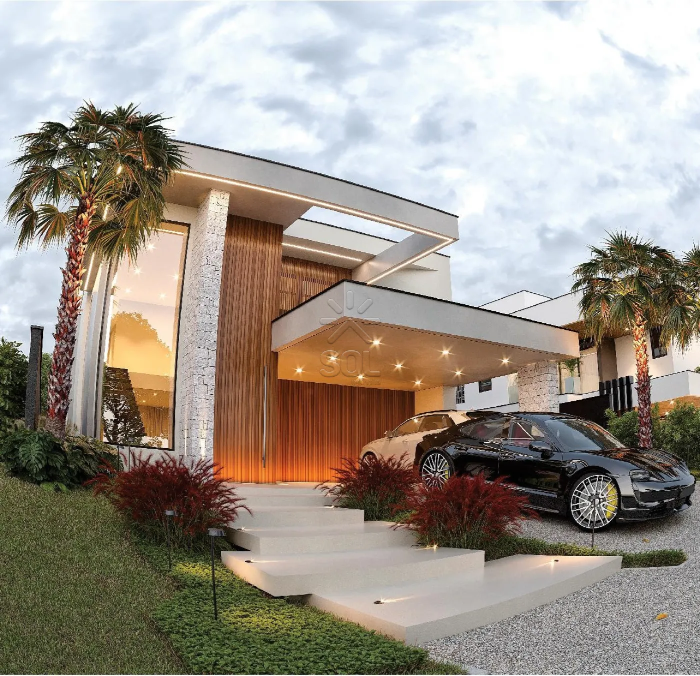Sobrado de alto padrão à venda no Condomínio Royal Boulevard em Foz do Iguaçu/PR - 419m², 4 suítes e área de lazer exclusiva