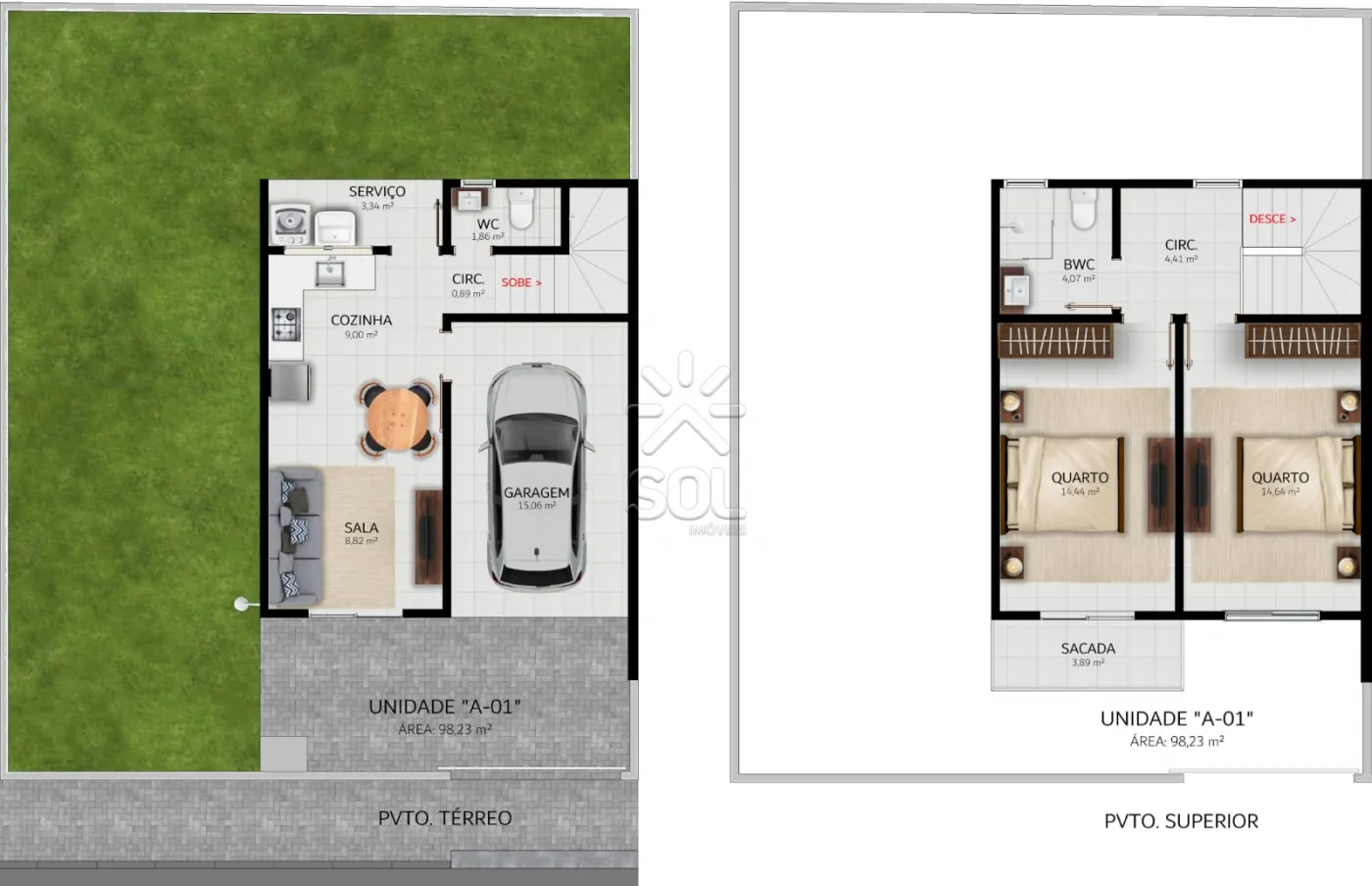 Sobrado novo à venda no bairro Gravatá, em Penha/SC - 96m² de área construída | A partir de R$ 564.000,00