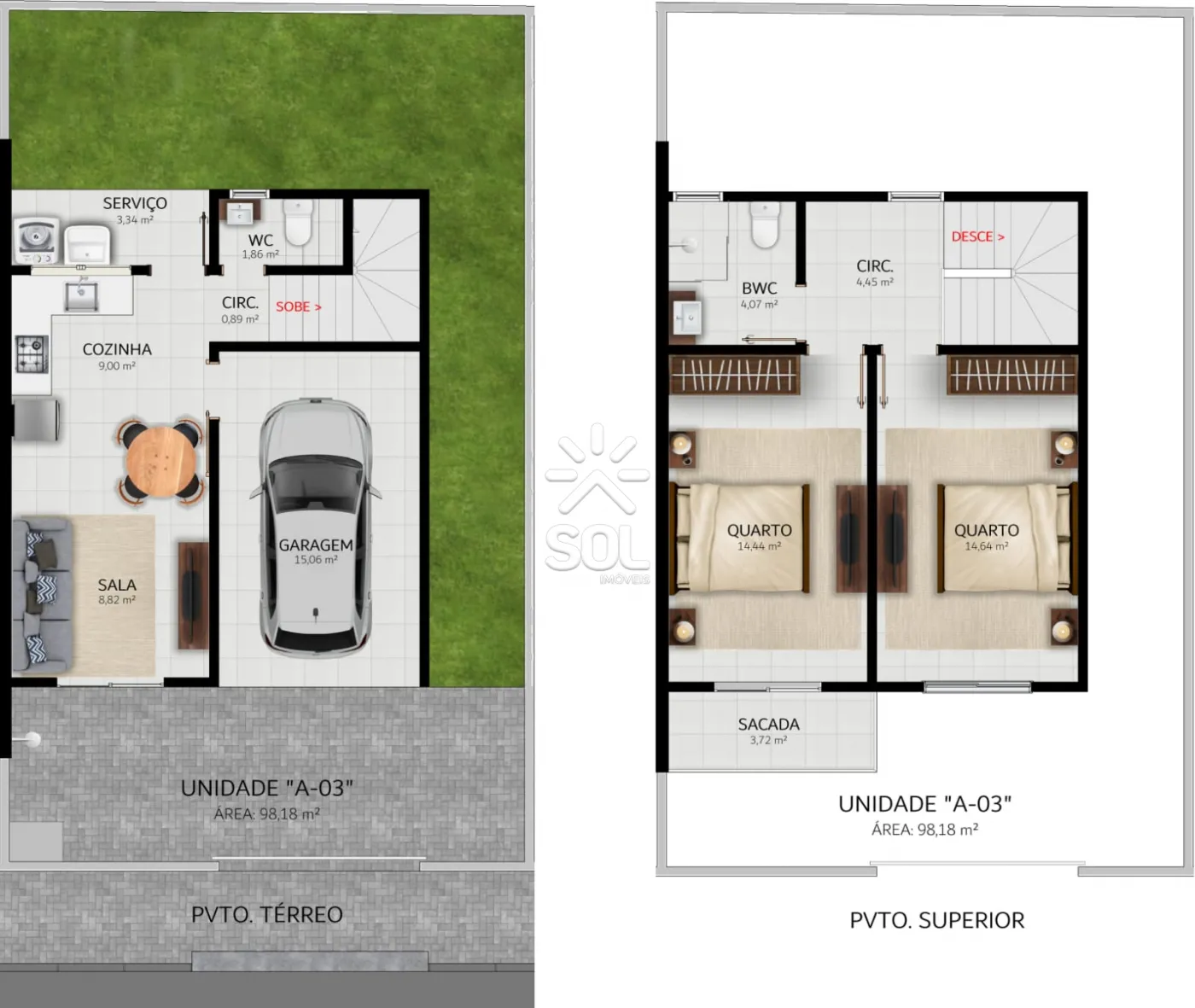 Sobrado novo à venda no bairro Gravatá, em Penha/SC - 96m² de área construída | A partir de R$ 564.000,00