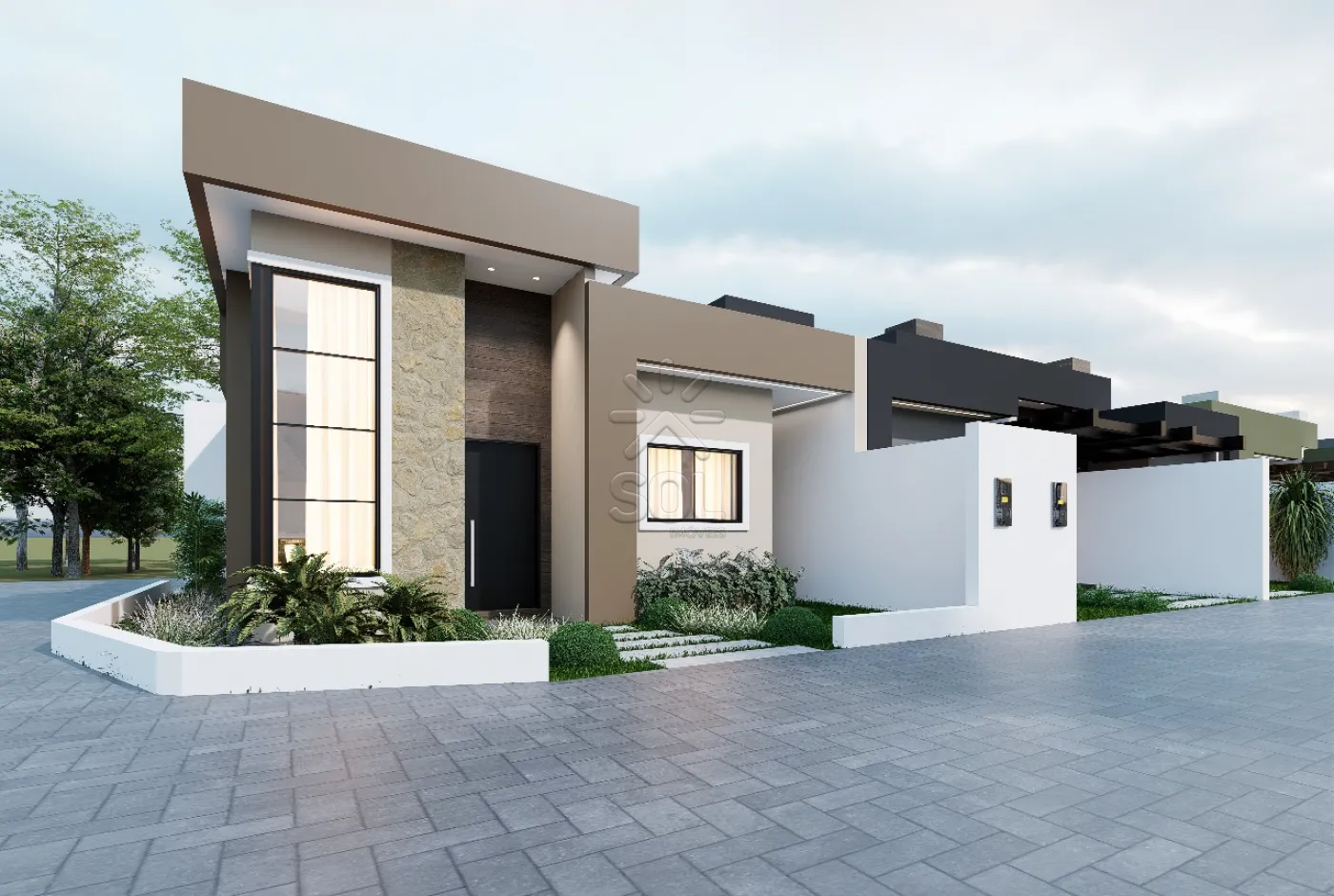 Casa nova de esquina à venda na Vila Maria, em Foz do Iguaçu/PR - 74,10m² | 3 quartos, sendo 1 suíte