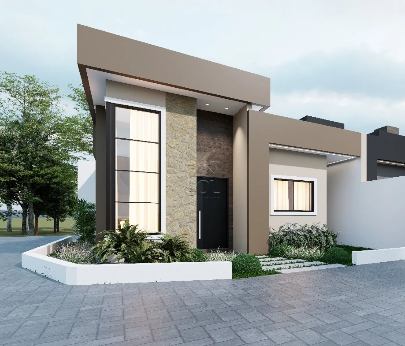Casa nova de esquina à venda na Vila Maria, em Foz do Iguaçu/PR - 74,10m² | 3 quartos, sendo 1 suíte