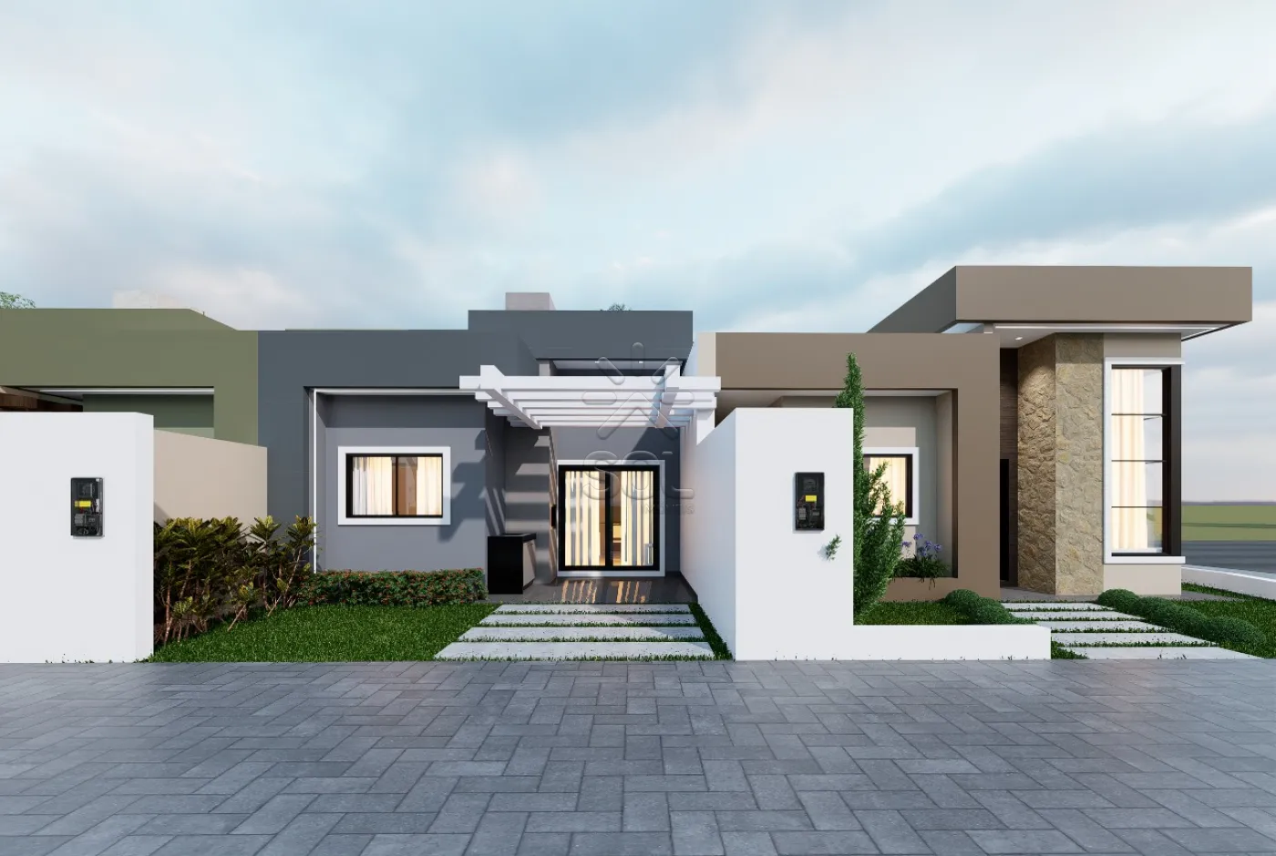 Casa nova de esquina à venda na Vila Maria, em Foz do Iguaçu/PR - 74,10m² | 3 quartos, sendo 1 suíte