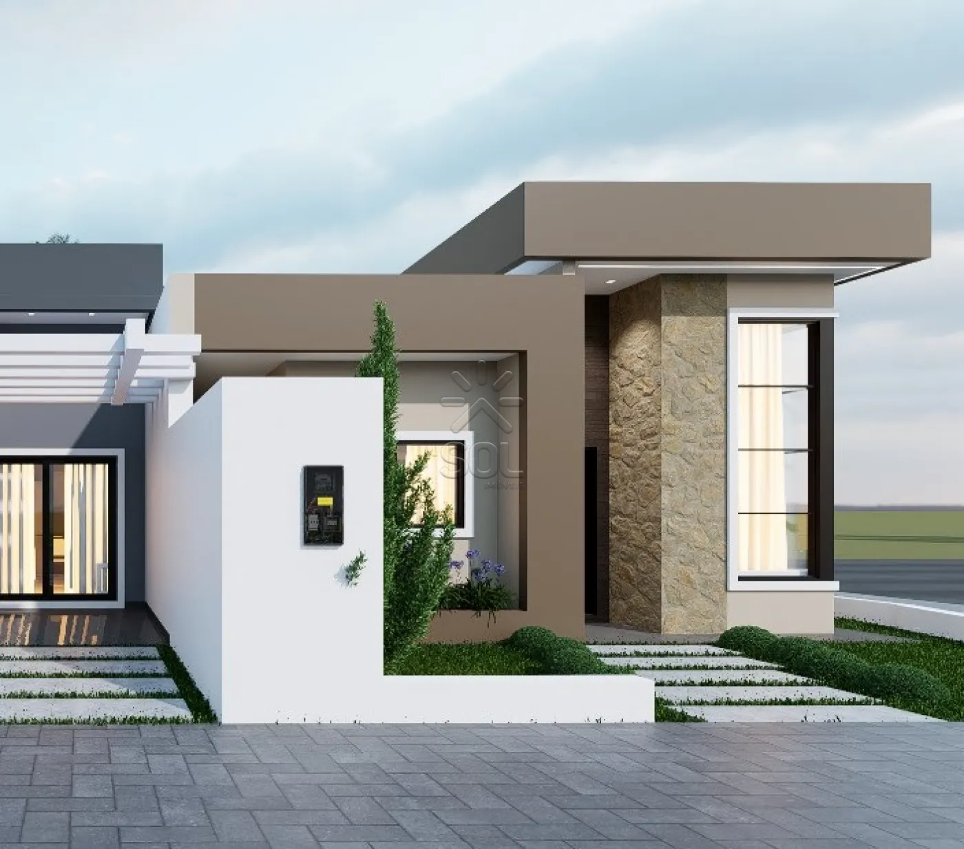 Casa nova de esquina à venda na Vila Maria, em Foz do Iguaçu/PR - 74,10m² | 3 quartos, sendo 1 suíte