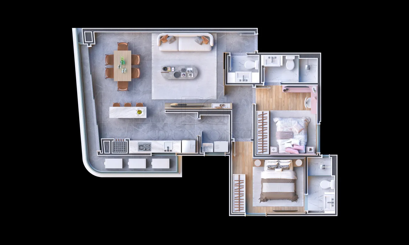 Apartamento com 2 dormitórios à venda por R$ 925.660 no Vila Nod em  Foz do Iguaçu/PR - 614