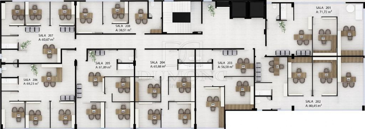SALA COMERCIAL SEMI MOBILIADA PARA LOCAÇÃO NO EDIFÍCIO CAESAR TOWER!