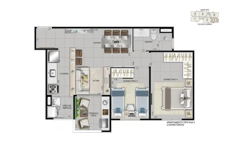 Apartamento com 2 dormit�rios localizado no bairro Jardim, em Santo Andr�.