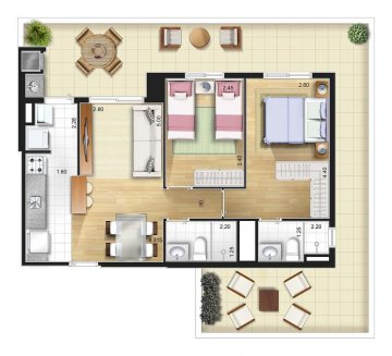 Apartamento localizado no Bairro Campestre, em Santo Andr�.
