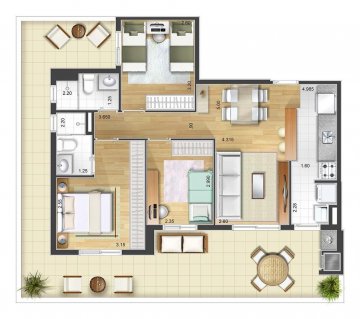 Apartamento localizado no Bairro Campestre, em Santo Andr�.