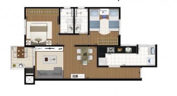 Apartamento com 2 dormit�rios localizado no bairro Campestre, em Santo Andr�.