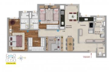 Apartamento com 2 su�tes localizado no bairro Santa Paula, em S�o Caetano Do Sul.