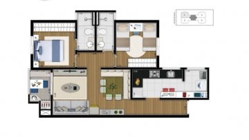 Apartamento com 2 dormit�rios localizado no bairro Campestre, em Santo Andr�.