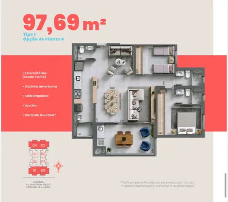 Ribeirao Preto Jardim Olhos D`Agua II Apartamento Venda R$1.033.096,14 3 Dormitorios 1 Vaga 
