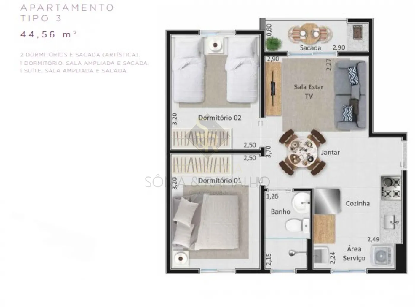 Comprar Apartamentos / Padr&atilde;o em Bonfim Paulista (Ribeir&atilde;o Preto) R$ 270.000,00 - Foto 1