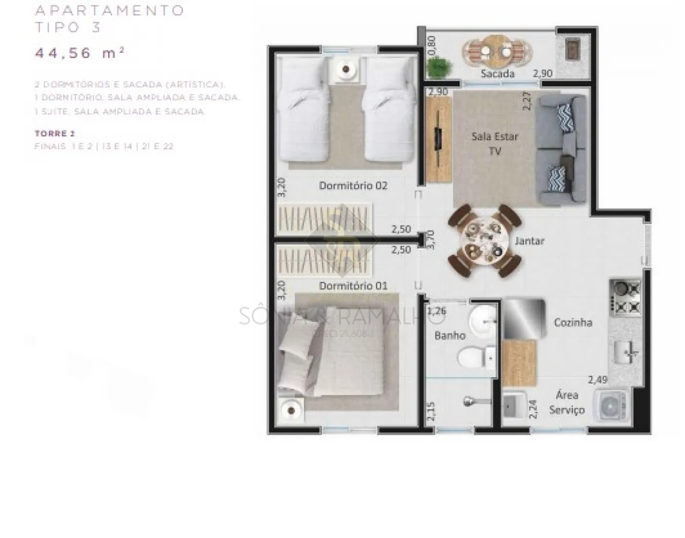 Comprar Apartamentos / Padr&atilde;o em Bonfim Paulista (Ribeir&atilde;o Preto) R$ 265.000,00 - Foto 1