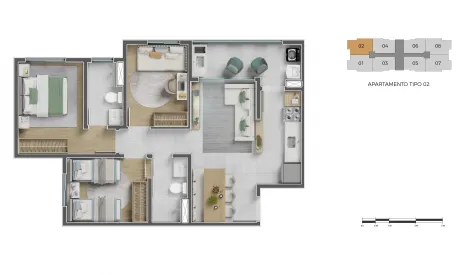 Sao Jose dos Campos Palmeiras de Sao Jose Apartamento Venda R$681.282,00 3 Dormitorios 2 Vagas 