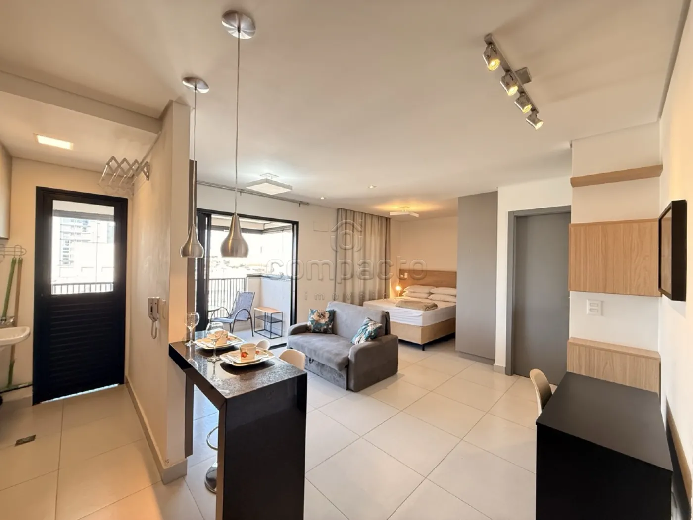 Studio Mobiliado | 43m² | Sacada Gourmet | 2 Vagas de Garagem
