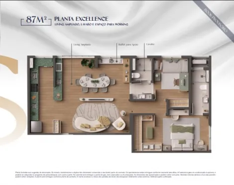 Sao Jose dos Campos Jardim Apolo Apartamento Venda R$1.075.000,00 Condominio R$400,00 3 Dormitorios 2 Vagas Area construida 87.00m2